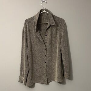 Source Unknown Black and Cream Button-Down Shirt